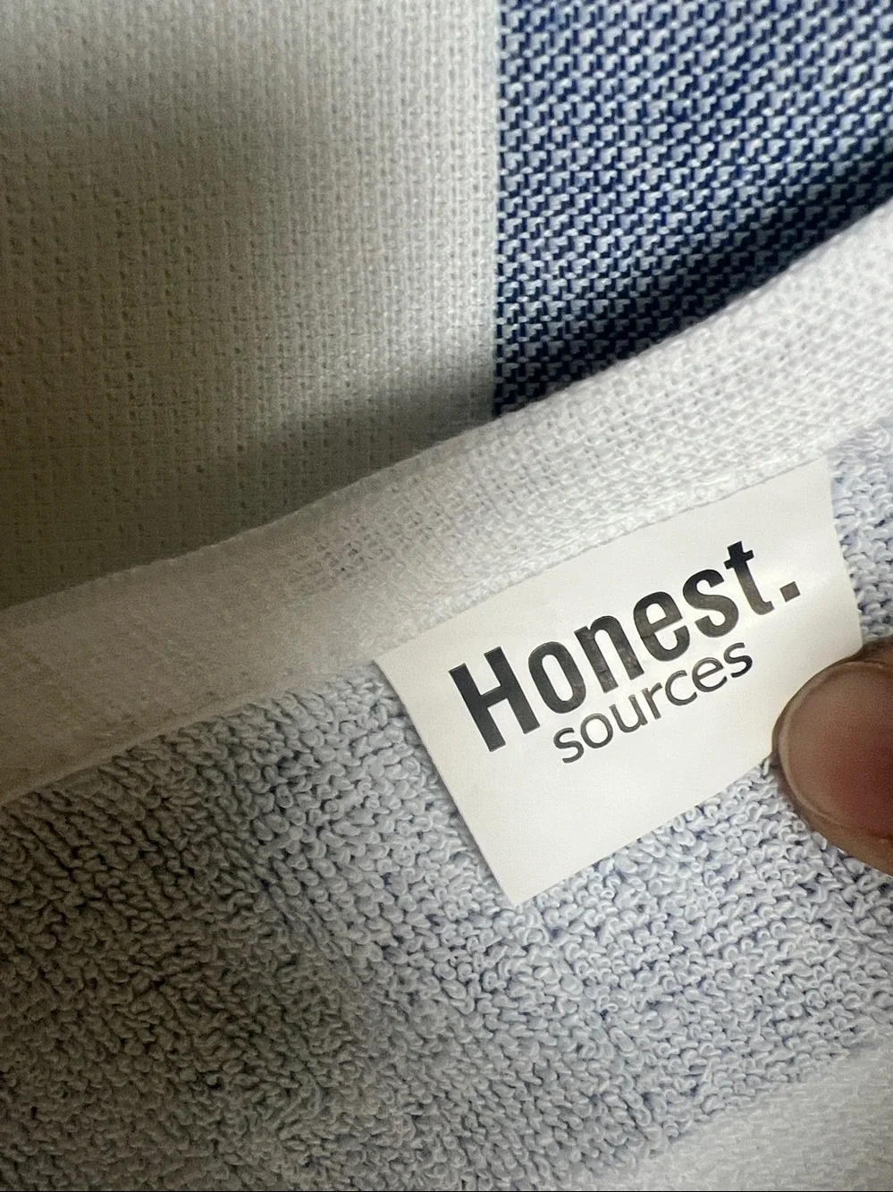 Honest Sources Light Blue and White Cotton Towels (2)